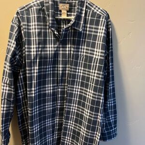 Blue Mountain Men's Causal Black and White Plaid Shirt 100% Cotton 2XL